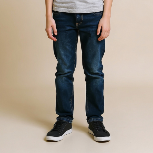 Dark Blue Stone Washed Denim Jeans – Comfort Fit