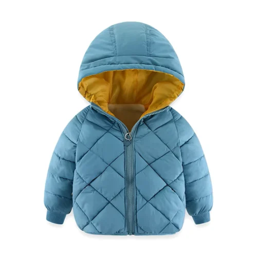 Kids Blue Winter Wear Full Sleeve Puffer Jacket for Boys & Girls