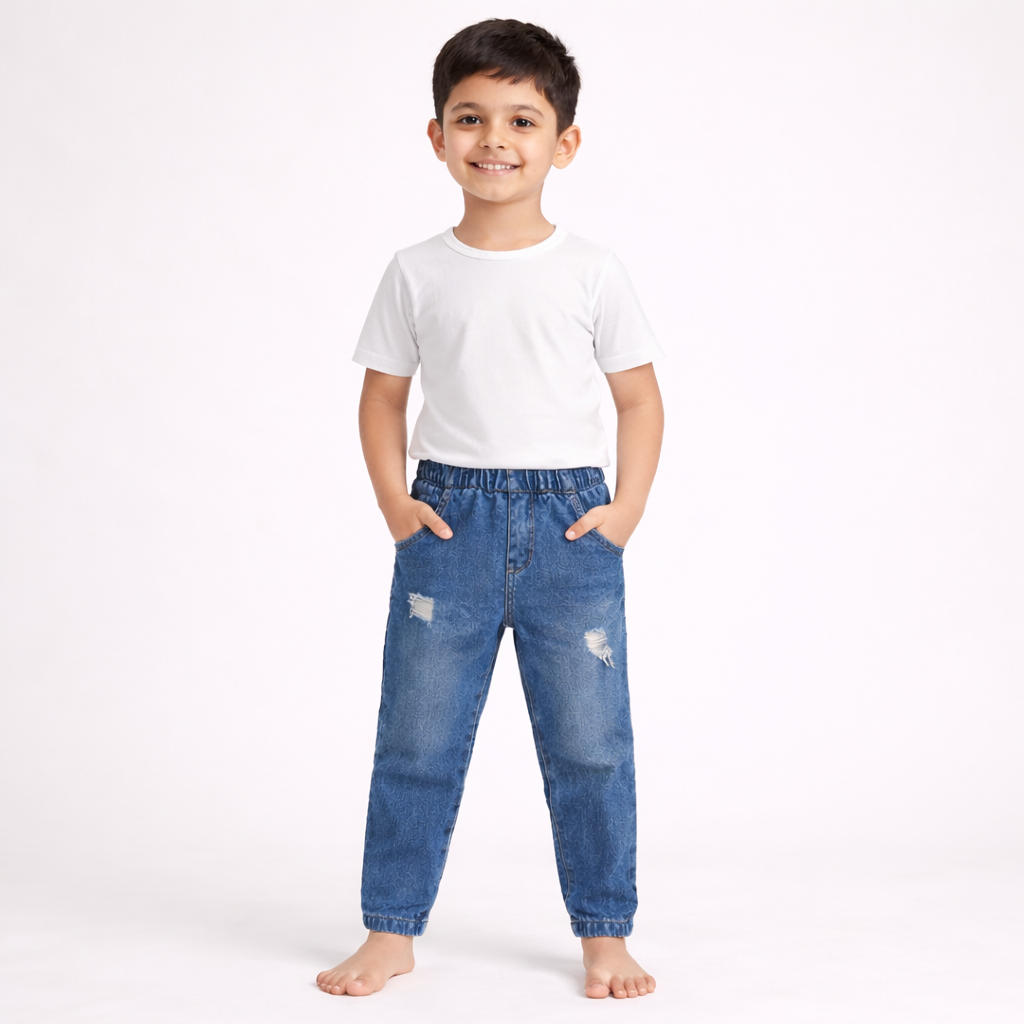 Denim BLUE Joggers - Narrow Bottom